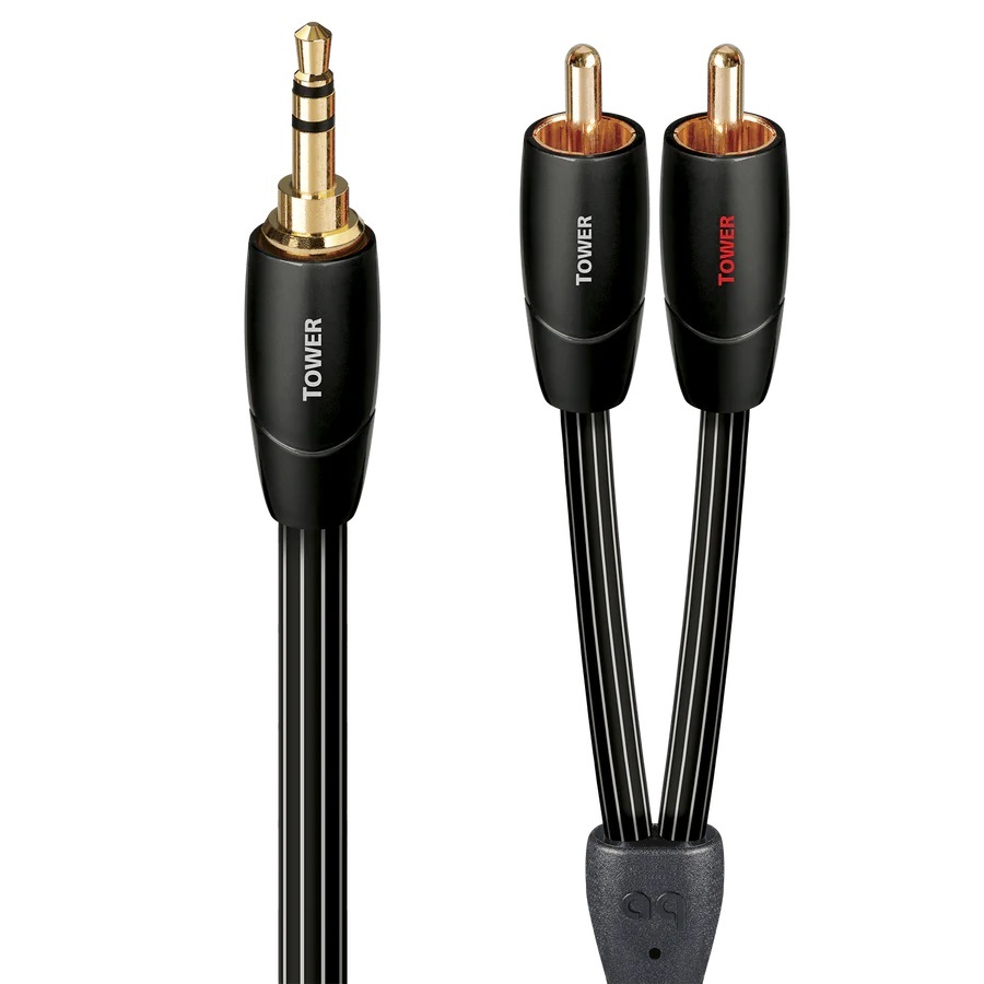 AUDIOQUEST Tower 1M 3.5mm to 2 RCA. Solid Long Gra